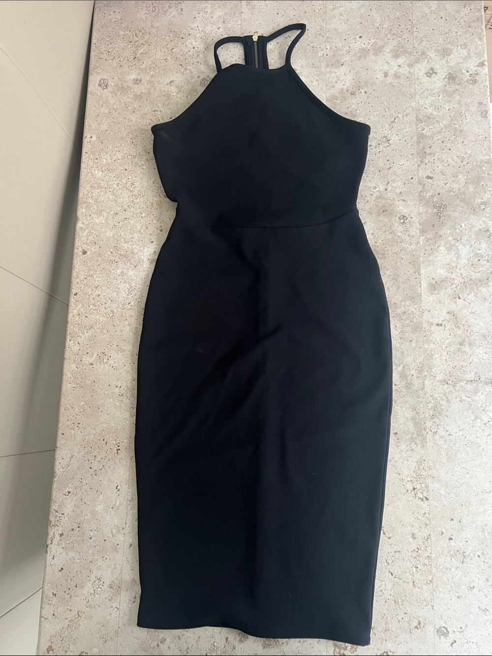 Express Black Halter Midi Dress